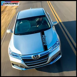Sport Stripes Car Hood Bonnet Sticker For Honda-Accord Coupe PHEV Type S TOURING Auto Engine Cover Decor Vinyl Decals (5)_副本