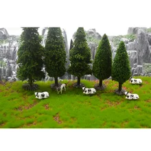 Ho N scale railway train Archeitecture Model Trees Landscape Train Railway Multi-height Diorama Plastic Green