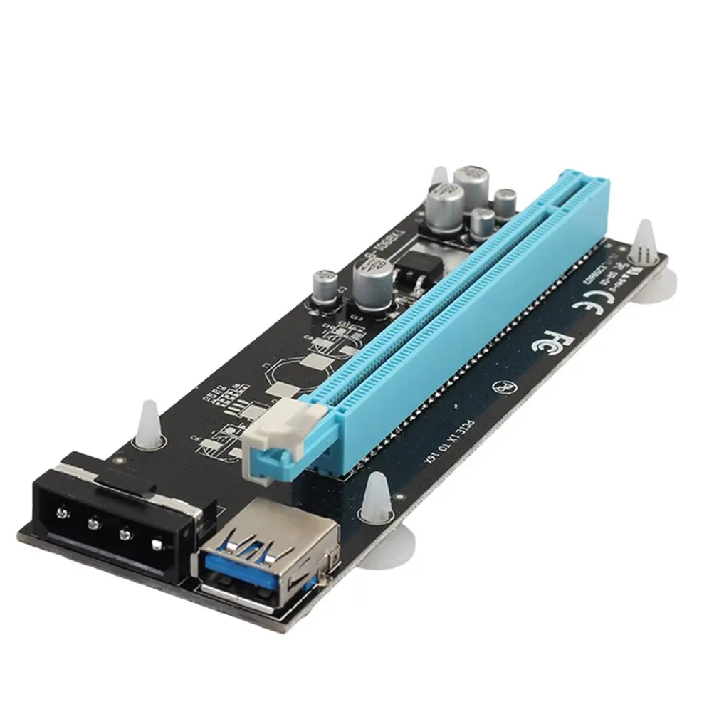 Мини PCI-E Express PCI-E Riser Card 1x до 16x с SATA 4-контактный кабель USB 3,0 для Bitcoin Miner BTC машина