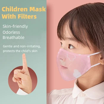 

Reusable Mask Washable Fabric Child For Germ Protection With Filters Anti Pollution Dust Cartoon Cotton kids Mask Breathable
