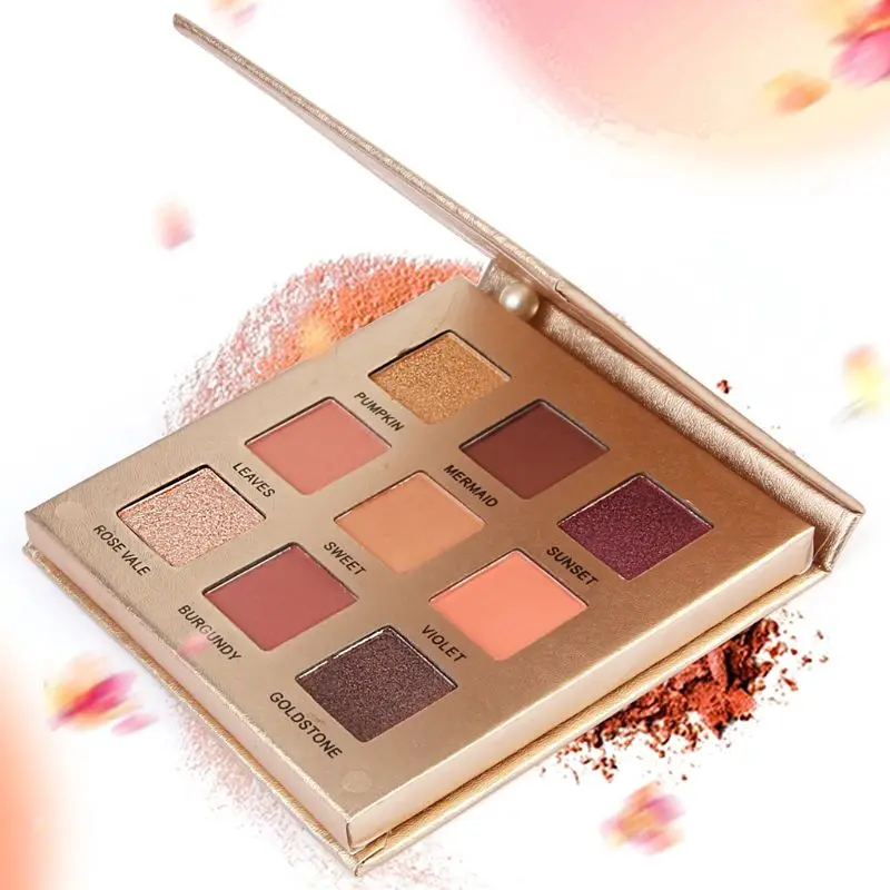 9 Color Matte Eye Shadow Waterproof and Sweat-proof not Blooming Nude Makeup Earth Color Maple Leaf Warm Orange Eye-shadow Tray