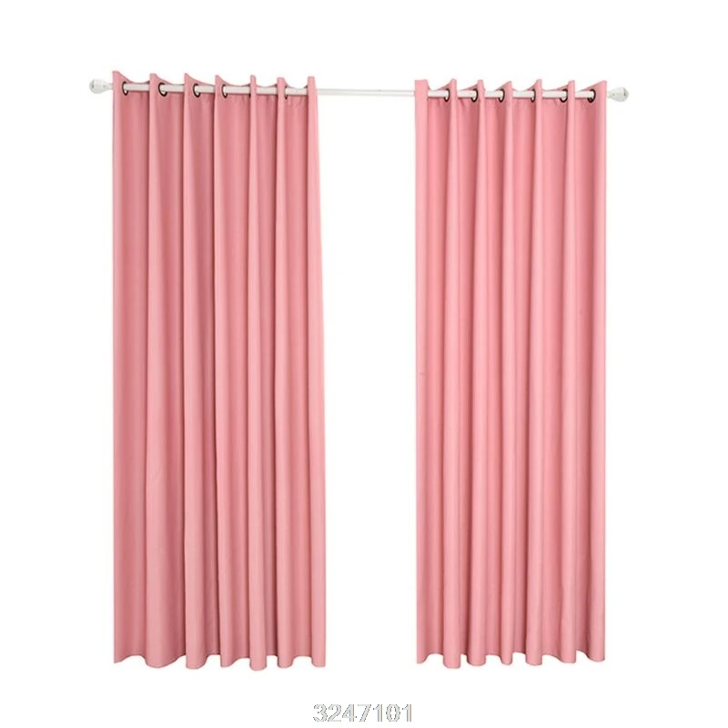 Thick Thermal Blackout Ready Made Eyelet Ring Top Pair Curtains Panel - Цвет: 8YY1200117-PK