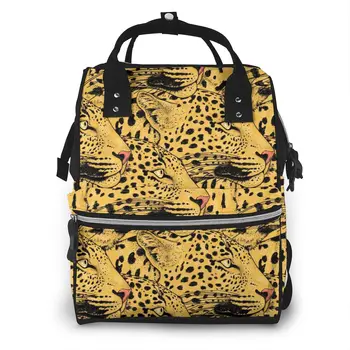 

Leopard Face Illustration Baby Nappy Changing Diaper Mummy Bag Maternity Backpack Bags Stroller Baby Care Waterproof Backpack