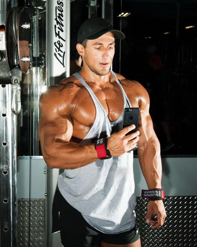 Marca gimnasio tapa del tanque de los hombres Ropa de algodón Chaleco de algodón Hombre Canotte Bodybuilding Ropa Hombre Ropa sin mangas de la camisa