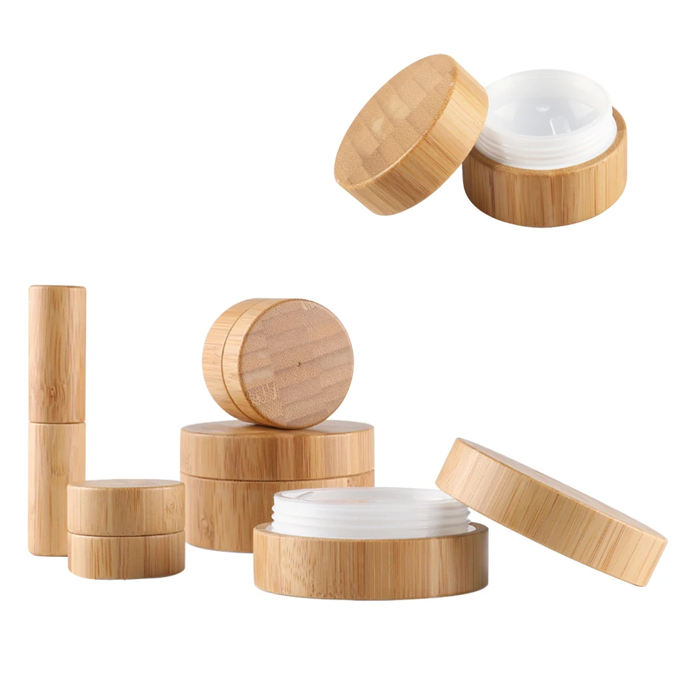 

5g 10g 30g 50g Empty Natural Bamboo Lipstick Tube Cosmetic Lip Balm Containers Jars Travel Eye Cream Body Hand Cream Pots