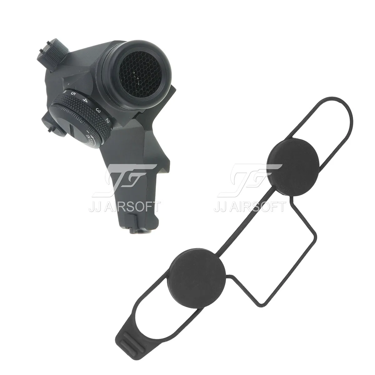 JJ Airsoft 1x24 Red Dot with Killflash / Kill Flash 45 Degree Offset Mount (Black/Tan) | Спорт и развлечения