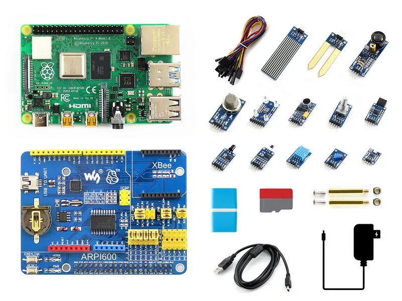 Raspberry Pi 4 Model B Sensor Kit, with 13 Popular Sensors