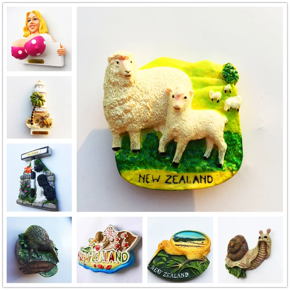 

New Zealand Europe and America 3D Fridge Magnets Tourism Souvenir Refrigerator Magnetic Sticker Collection Handicraft Gift