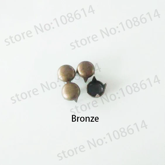 Bronze studs only Купольная головка 4 когтя шпильки с штампами Серебро Золото gunblack бронза панк шип Заклепки Шпильки для кожаных ремесленных сумок одежда ремень - Цвет: Bronze studs only