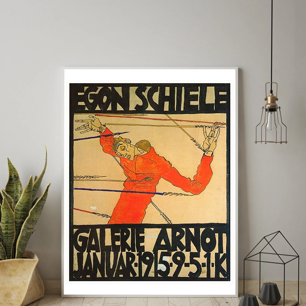 

Egon Schiele Poster Art Gallery Exhibition Print Canvas Painting Abstract Poster Wall Art Pictures For Living Room Home Decor