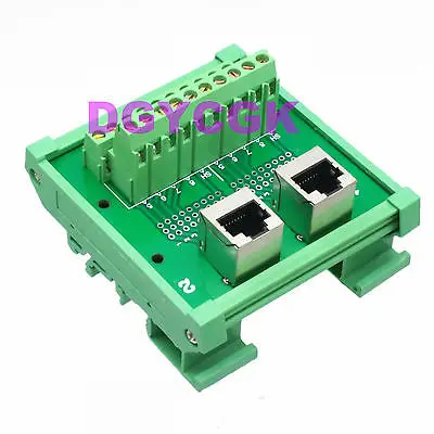 

DHL/EMS 5 Sets*1x Ethernet dual RJ45 female to AV Terminal Breakout DIN Rail Mounting Carrier -h2