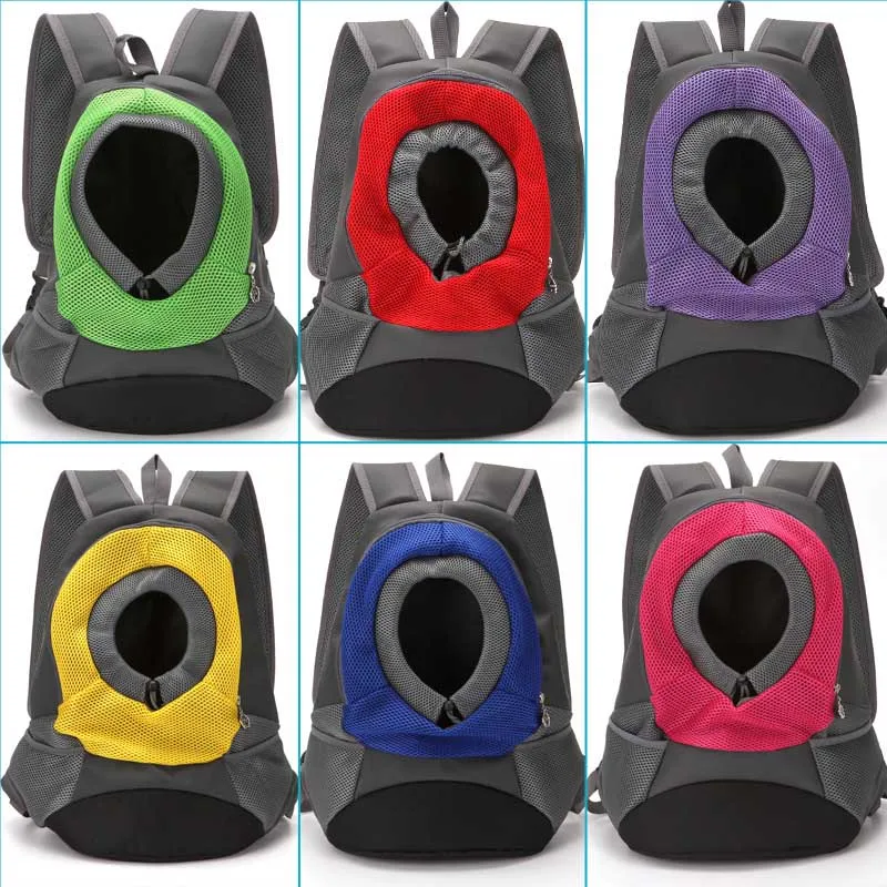 New Outdoor Pet Dog Carrier Bag Pet Dog Front Bag New Out Double Shoulder Portable Travel Backpack Mesh Backpack Head
