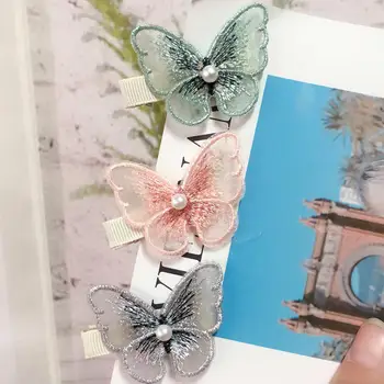 

1PC Girls Mini Embroidery Butterfly Hair Clips Women Hairpins Fashion Headpiece Barrette Hairpins Hair Accessories Hair Styling