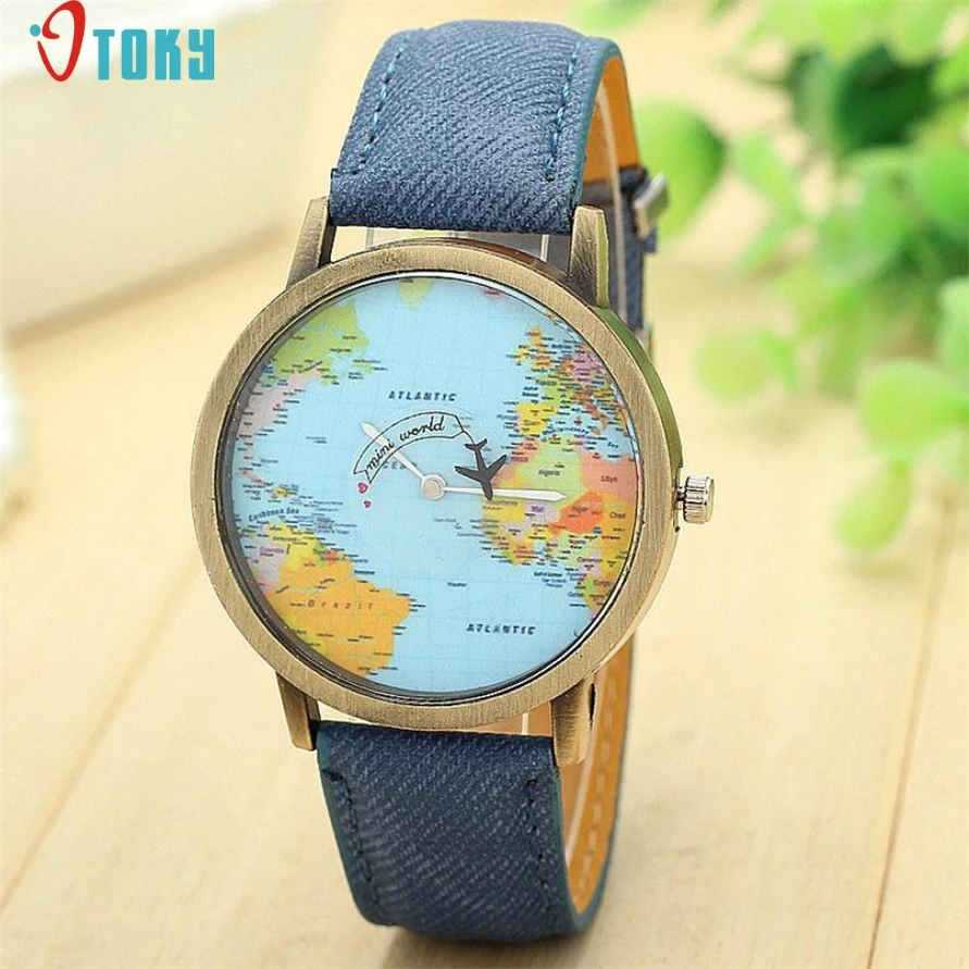 

OTOKY Willby Mini World Map Watch Men Women Gift Watches Drop Shipping World Map Watch Globe Graduation for lover Gift 2019