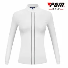 Новинка! PGM одежда для гольфа, женские футболки с длинным рукавом, теплая зимняя и осенняя Женская одежда для гольфа с воротником-стойкой