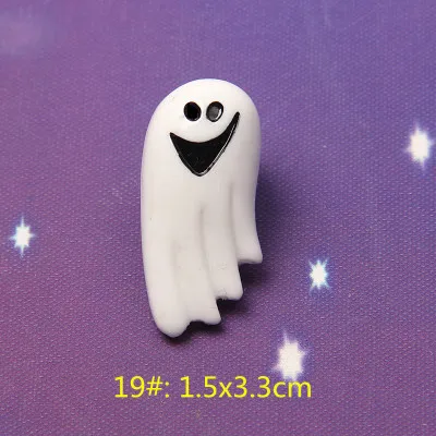 10 шт. украшения для Хеллоуина, тыква Shantou Ghost Flatback Смола Кабошон Скрапбукинг тонкий телефон украшения Diy аксессуары - Цвет: 19