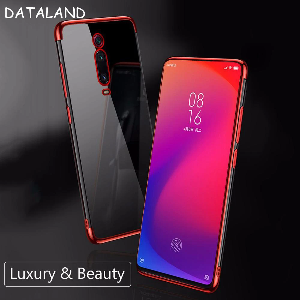 

Xiaomi Mi 9T Case Cover Transparent Plating Edge TPU Soft Silicone Back Cover For Xiaomi Mi9t Pro Xiao Mi 9T 9TPro Phone Coque