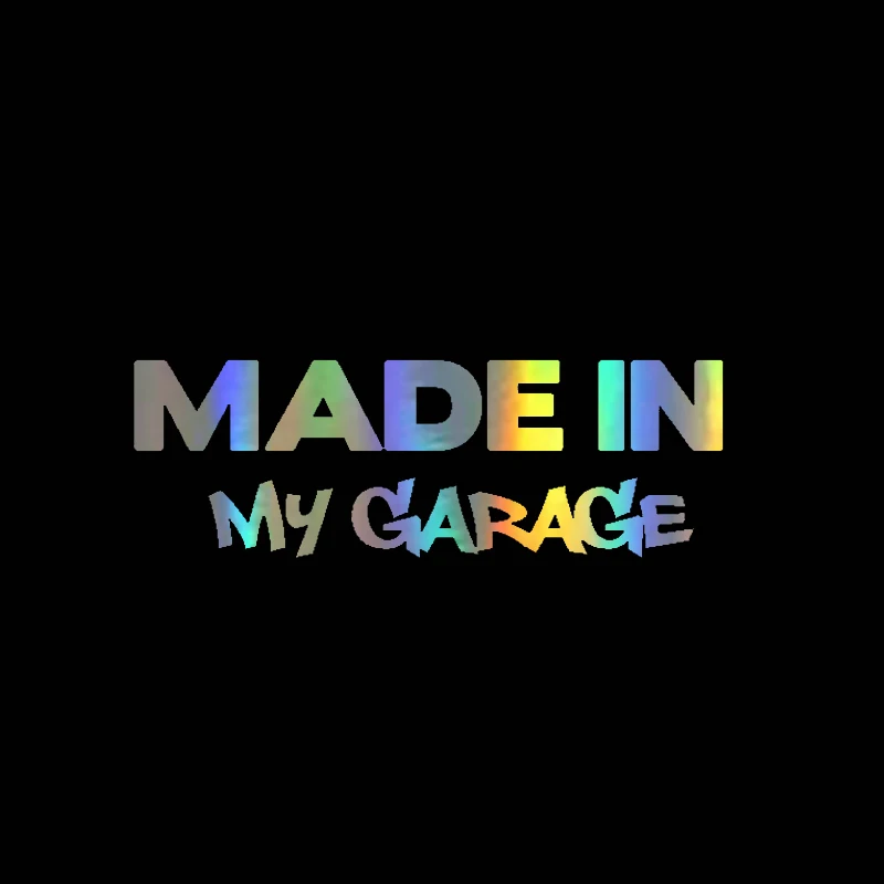17.85.9CM MADE IN MY GARAGE Funny Car Styling Car Stickers Decal Car Styling Motorcycle Body Cool Covers BlackSilver  (3)
