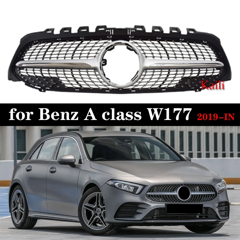 W177 Diamond Grille Front Bumper Racing Car Styling For Mercedes A200 Sports Sedan Grill 2019 | Автомобили и мотоциклы