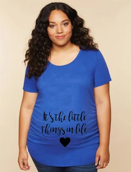 

It's The Little Things Maternity T Shirt Funny Printing Short Sleeve T Shirt Pregnant Pregnancy Clothes T Shirt Maternity
