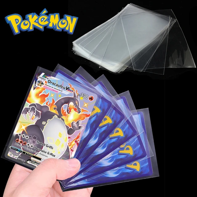 Pokemon Card Sleeves 100 Counts Transparent Playing Games VMAX Protector Cards Folder Yugioh Pokémon Case Holder Kids Toy Gift 3