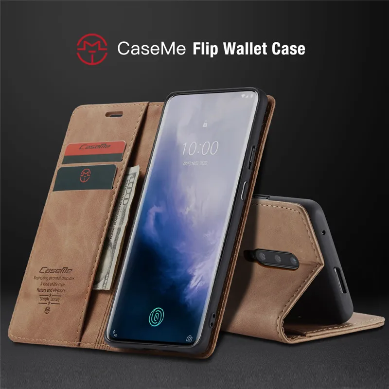 CaseMe Высокое качество Ретро Магнитный Флип-Стенд кожаный чехол для OnePlus 7 Pro кошелек чехол для One Plus 7 чехол для телефона Coque