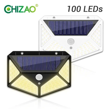 

1pc CHIZAO Outdoor Solar Security Light 100 LED 270° Wide Angle Super Bright Motion Sensor Night Light IP65 Waterproof Wall Lamp