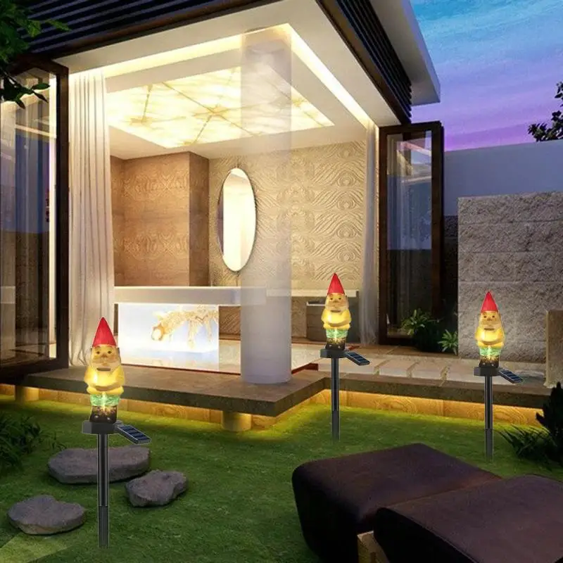 

Solar LED Lawn Lamp Energy Saving Environmental Protection Spike Old Man Shape Xmas Home Party Yard Landscape Spotlight