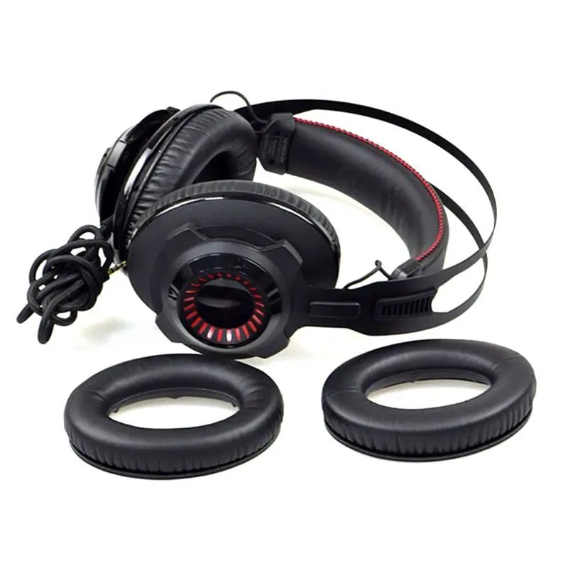 1 пара черные кожаные сменные амбушюры подушки Чехол для HyperX Cloud Revolver S игровая