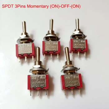 

1000pcs/Lot SPDT 3Pins 3Position (ON)-OFF-(ON) Momentary Miniature Rocker Toggle Switch,2A/250VAC,5A/125VAC