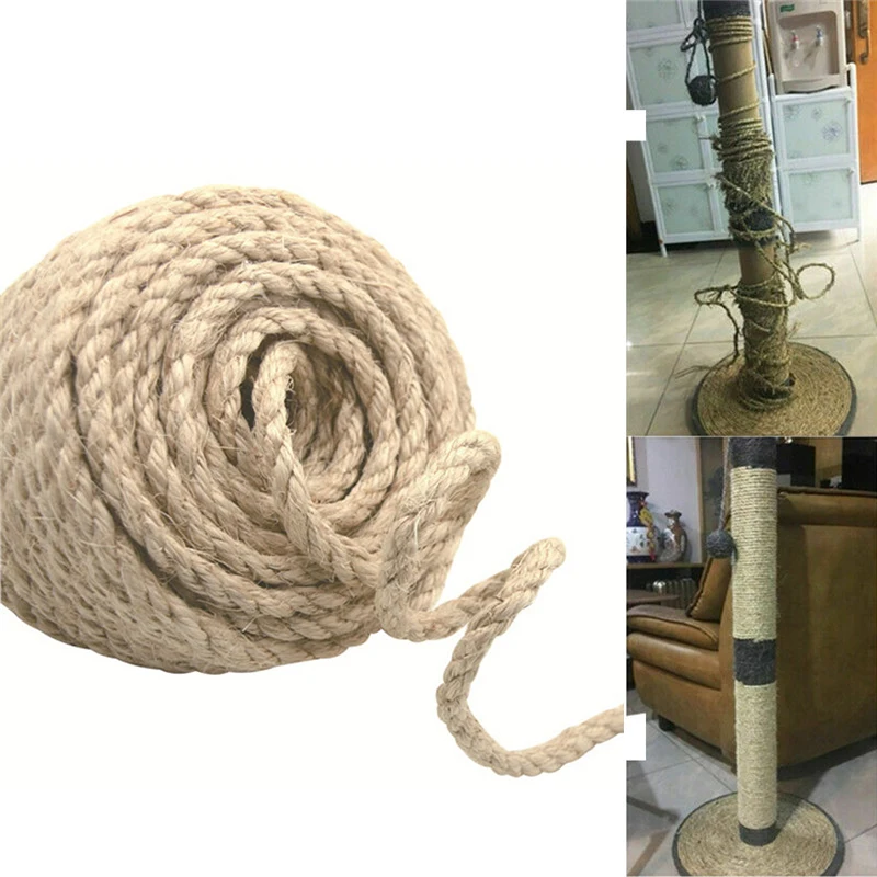 

6MM Cat Replacement Sisal Rope Scratching Post Claw Care Repair Making Desk Legs Binding Rope For Pet Cat Sharpen Claw