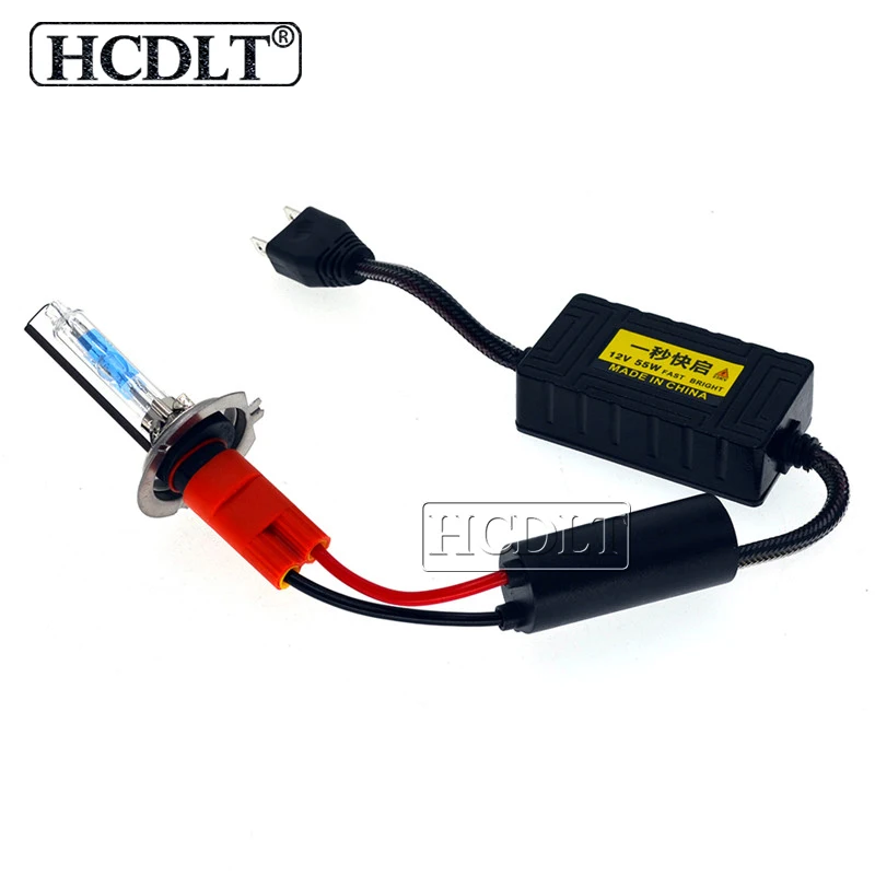 HCDLT Full Set Super Mini 55W AC Slim Ballast HID Headlight Kit Xenon H7 H1 H11 9005 9012 Replacement Bulb Lamps 12V 5500K White (1)