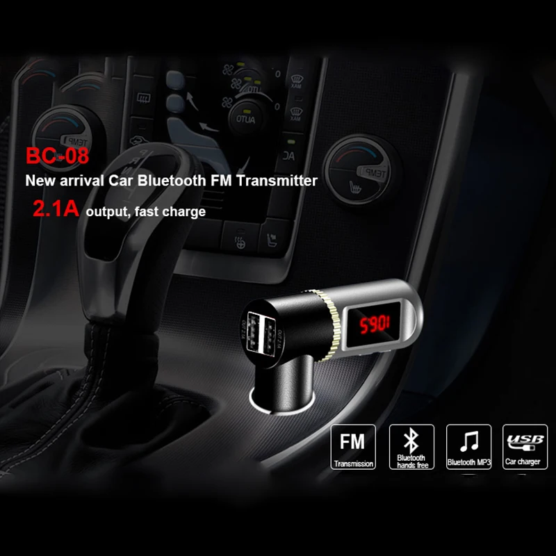 Автомобильное зарядное устройство Aux передатчик FM для автомобиля Bluetooth двойной USB