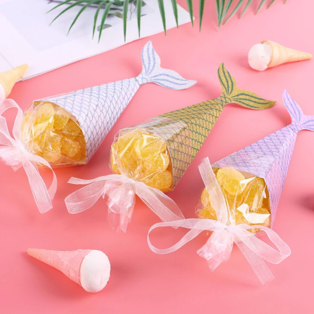 

60pcs Mermaid Gift box Bags Party Favor Bags for Birthday Party Decoration Holiday Box Christmas Present Gifts Box Party Supply