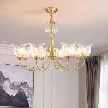 

All-copper Chandelier Lighting modern luxury living room light simple art Chandeliers Lamps Ceiling bedroom dining room lamps