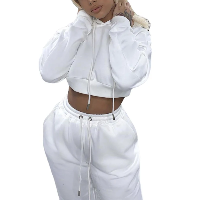 Women's Casual Loose Large Size Hooded Many Colors Long-Sleeve Tracksuit Hoodie Sweatshirt Sets - Image 6