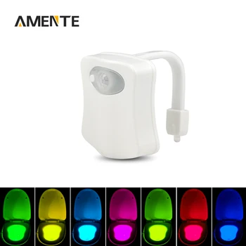 

PIR Motion Sensor LED Night Light Toilet Seat LED Lamp 8 Colors Auto Change Infrared Induction Light Bowl For Bathroom Lighting