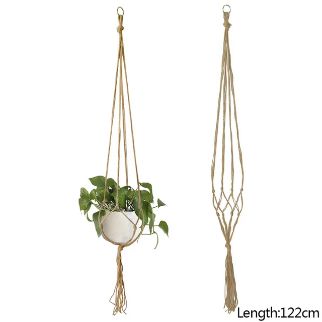 Macrame Handmade Plant Hanger Baskets Flower Pots Holder Balcony Hanging Decoration Knotted Lifting Rope Home Garden Supplies F