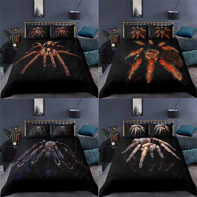 Home Textile Luxury 3D Spider Print 2/3Pcs Comfortable Duvet Cover Pillowcase Bedding Sets Single Queen and King EU/US/AU Size