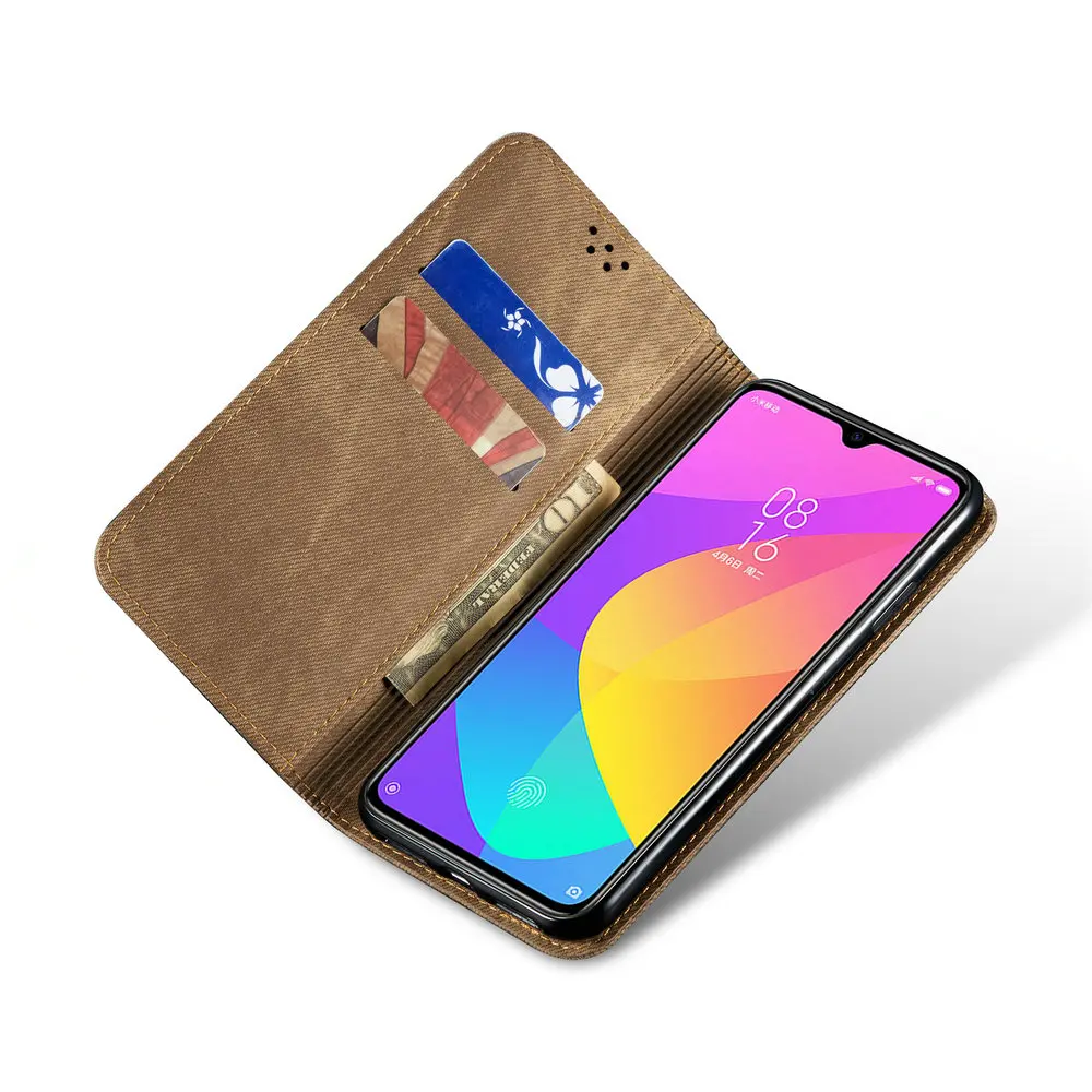 Для Xiaomi mi 9 Lite чехол mi 9 T 9 T Pro откидная крышка Роскошный Твердый тканевый кожаный кошелек Funda Xiaomi mi 9 Lite чехол mi A3 9 Lite CC9
