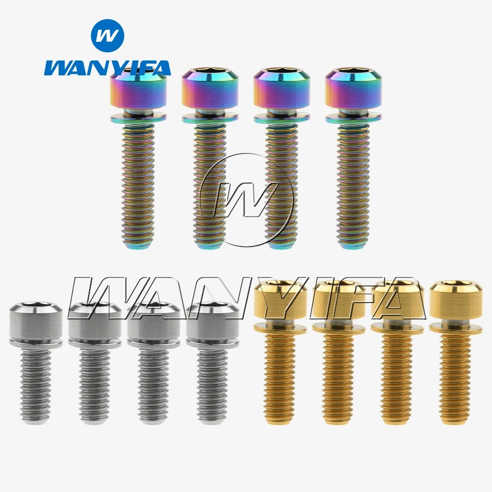Болты Wanyifa Ti M6x16 18 20 25 35 мм шестигранные с шайбами винты для велосипеда V Тормозной