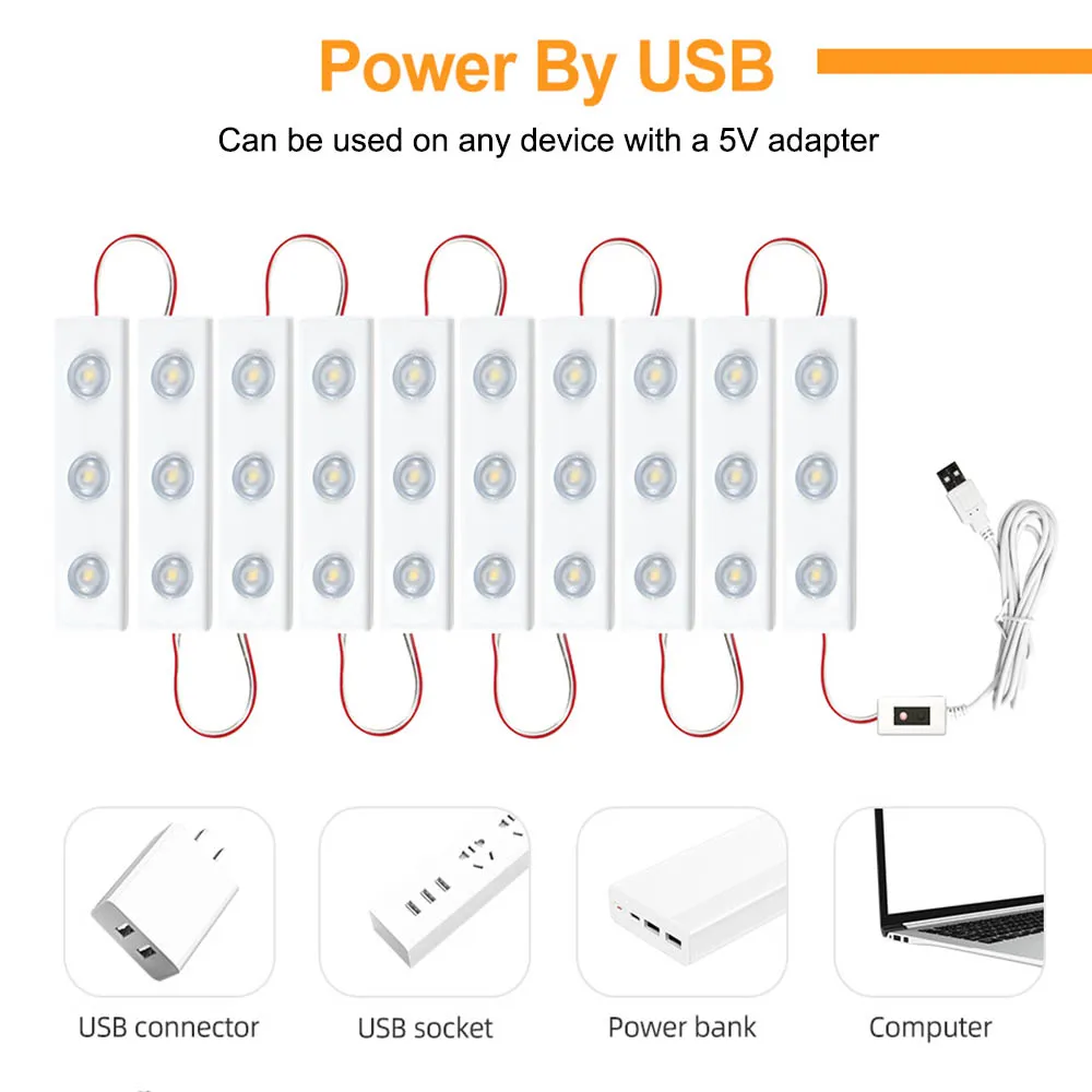 5V USB LED Fill Light Vanity Dimmable Mirror Lamp Touch Switch/Sensor Switch 4000K Dimmable Mirror Lamp for Makeup Table Bedroom