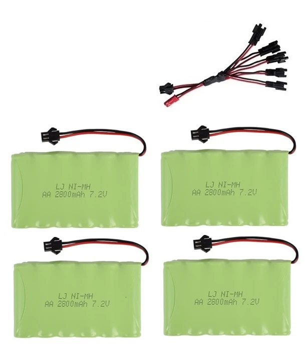 SM Plug) Ni-MH 7,2 v 2800mah батарея+ 7,2 v зарядное устройство для Rc игрушечного автомобиля танка поезд Робот Лодка пистолет 5* AA 7,2 v перезаряжаемый аккумулятор - Цвет: Шоколад
