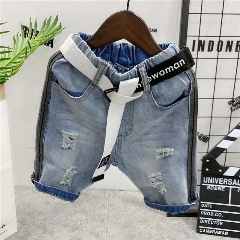 

2-7Year Shorts Denim Thin Short Trousers Children Short Jeans Kids Baby Stretch Boardshorts Boy Summer Shorts Staright Jeans