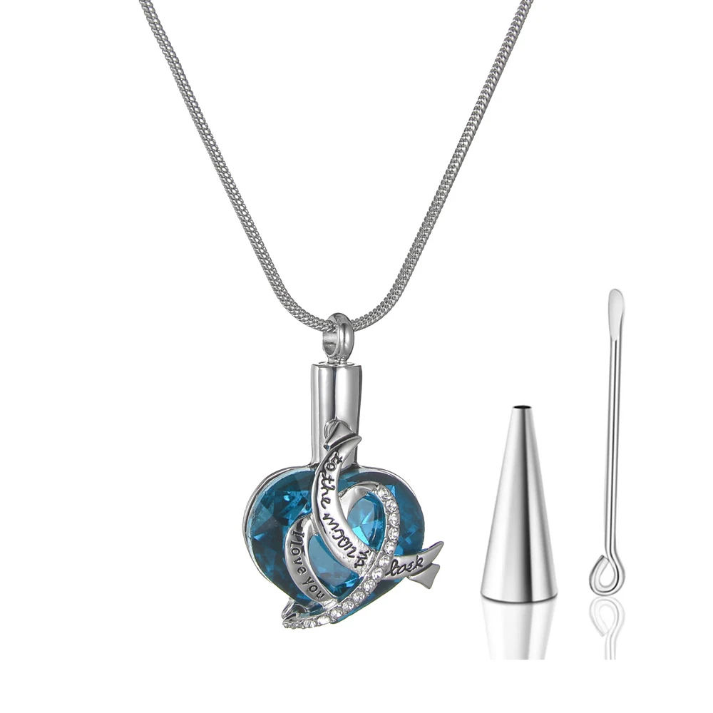 Dropship Cuore Urna Collana Cremazione Medaglione Ciondolo Per Ceneri Collane Ti Amo Fino Alla Luna E Indietro Gioielli Ricordo Fine