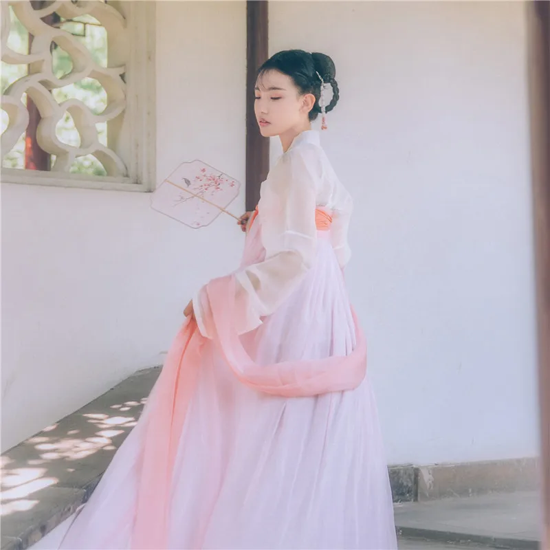 Hanfu костюм для китайских танцев традиционное платье Тан женское Старинное платье народный фестиваль сценическая одежда для выступлений наряд SL1253