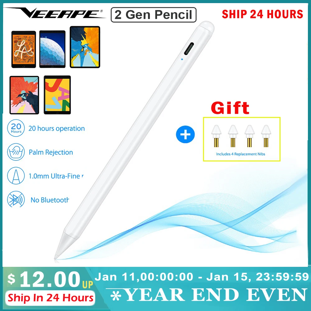 Стилус для Apple pencil 1 2 iPad Pro 11 12 2018 2019 air 3 Mini 5 Gen стилус отвода пальмы сенсорного
