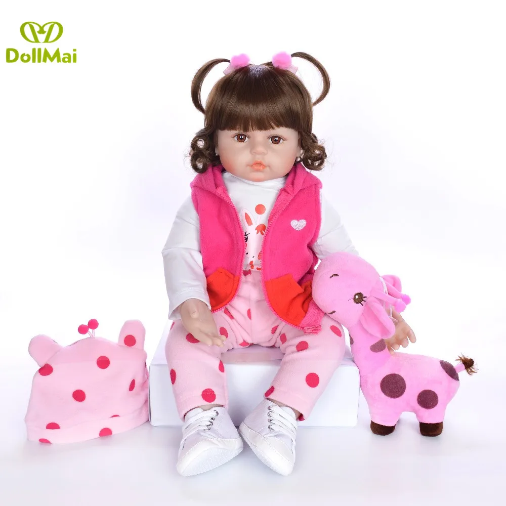 58 см reborn baby dolls Мягкие силиконовые виниловые Детские куклы bebe princess reborn для маленьких девочек bonecas плюшевая кукла-Жираф в подарок