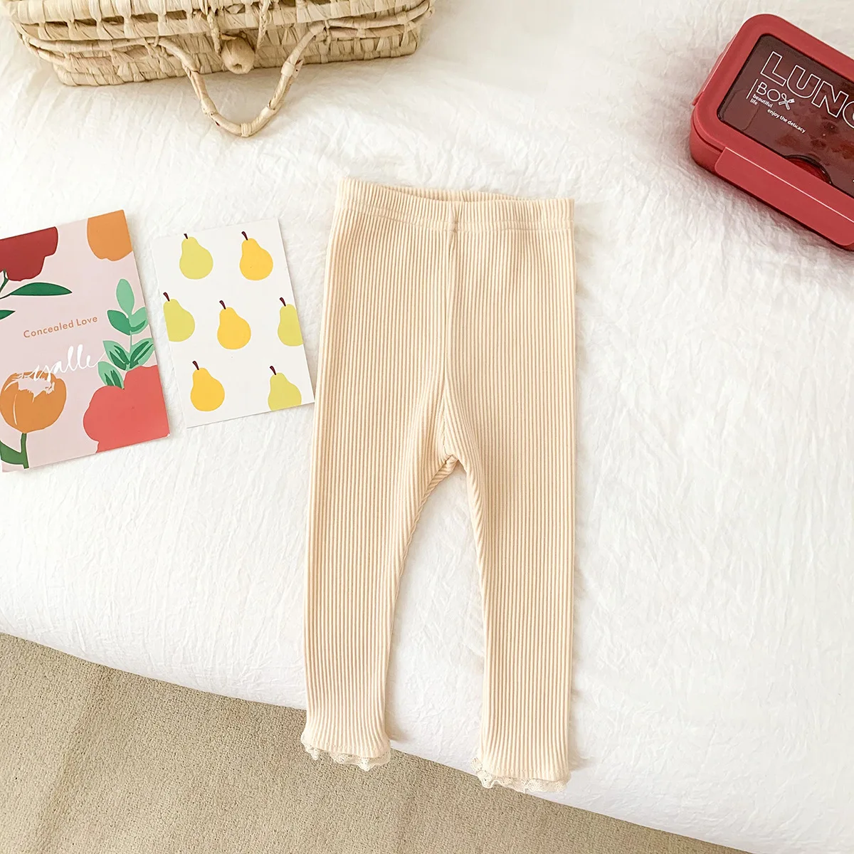 9797B Baby Clothes Korean Baby Waffle Tops Spring Autumn New Round Neck Girl T-shirt Sweater Coat Girl Thick Waffle Tops