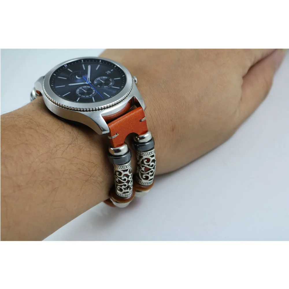 Ремешок из натуральной кожи для samsung Galaxy watch 46 мм Ременная Передача S3 Frontier ремни 22 мм браслет для huawei watch GT ремешок 46 мм
